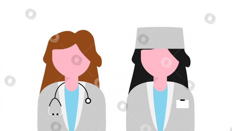 Скачать Аватары двух женщин-врачей. Векторная иллюстрация фотосток Ozero