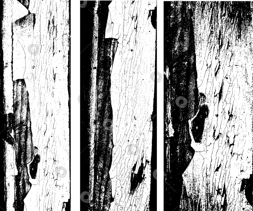 Скачать Гранжевая текстура потрескавшегося дерева, черно-белая фотосток Ozero