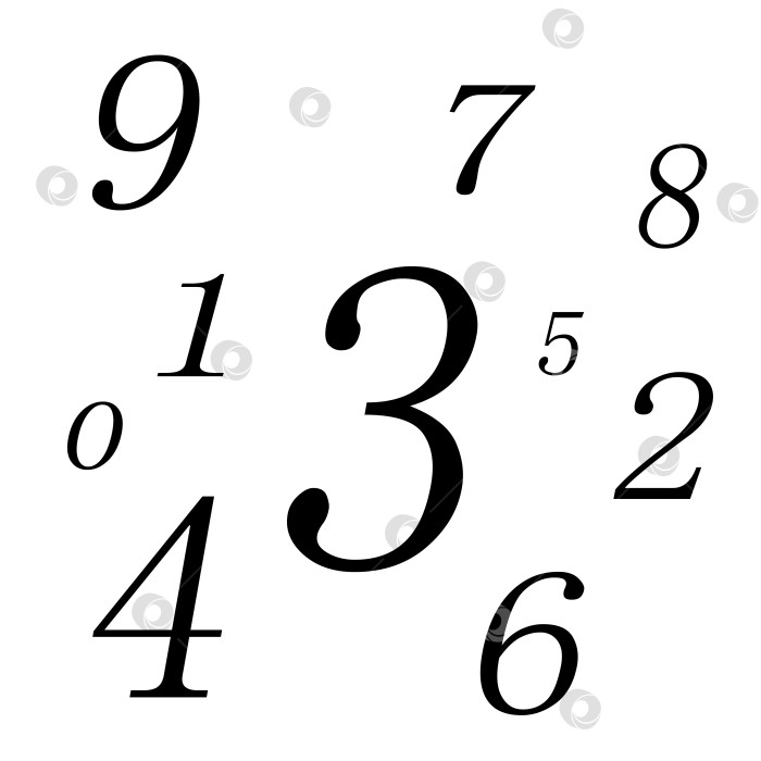 Скачать Цифры, в середине три фотосток Ozero