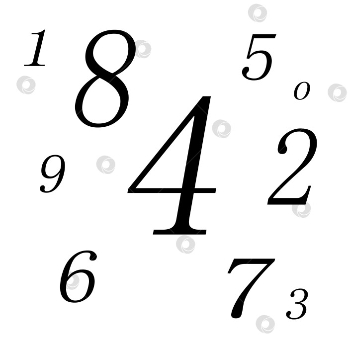 Скачать Цифры, в середине четыре фотосток Ozero