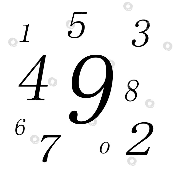 Скачать Цифры, в середине девять фотосток Ozero