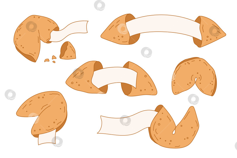 Скачать Печенье с предсказаниями и Набором чистых бумажных посланий фотосток Ozero