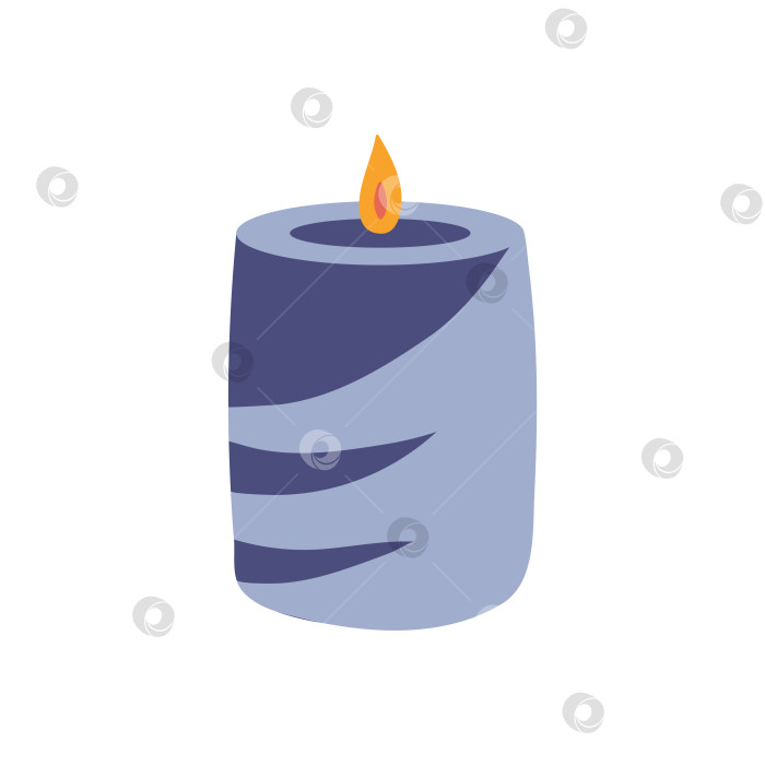 Скачать Нарисованная от руки зажженная свеча в минималистском стиле. Красочный плоский векторный клипарт для визитки, логотипа, дизайна. Изолированный на белом фоне. фотосток Ozero