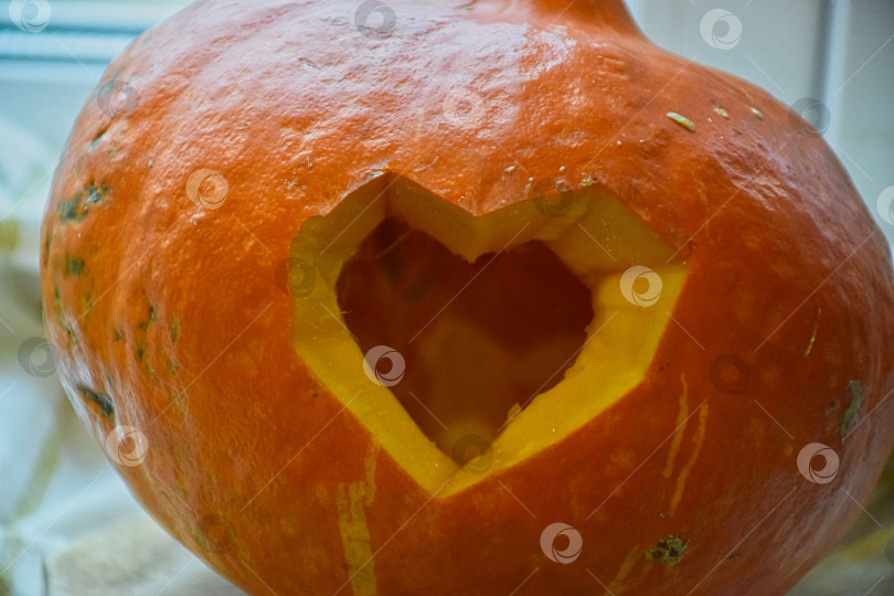 Скачать Вырезанное сердечко в тыкве фотосток Ozero