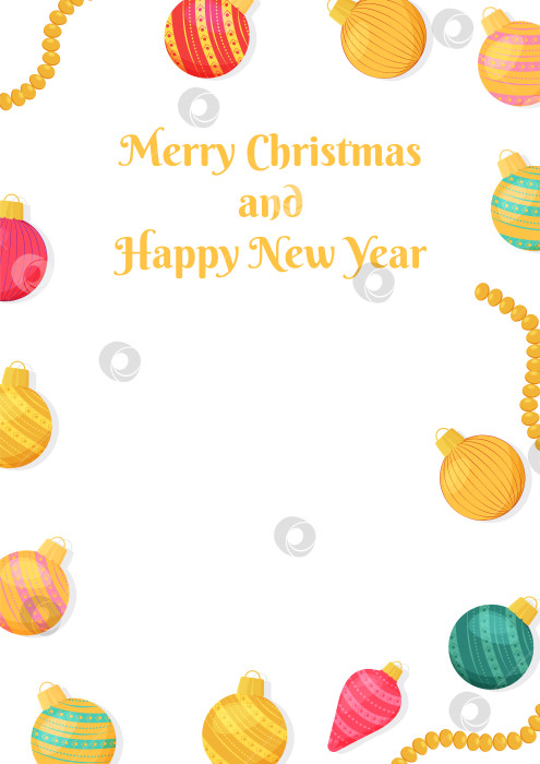 Скачать Рождественские и новогодние баннеры с елочными украшениями формата А4. Праздничные новогодние украшения для елки. Векторные шаблоны для открыток, постов в социальных сетях, баннеров, рекламы и распродаж. фотосток Ozero