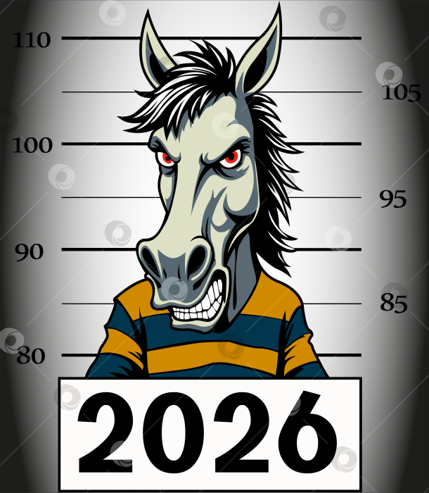 Скачать Конь в полицейской карточке на 2026 год фотосток Ozero