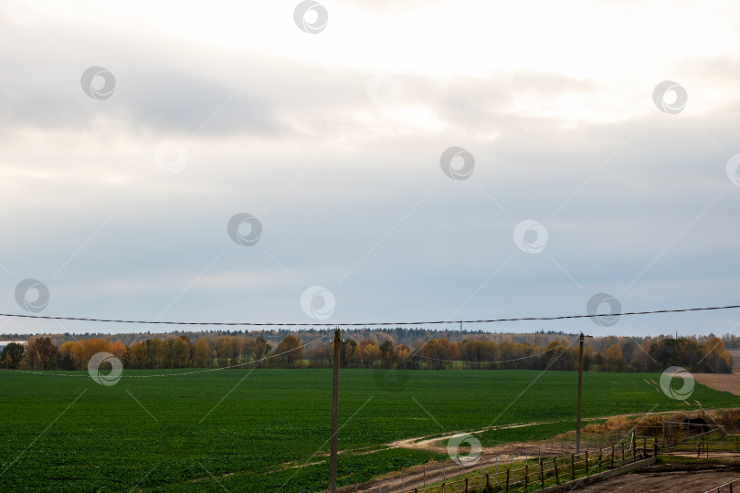 Скачать Безмятежный сельский пейзаж, спокойная пасторальная обстановка, испытывающая сезонные изменения и уединение фотосток Ozero