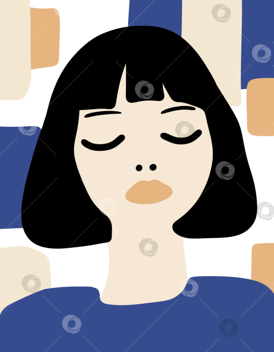 Скачать Девушка с каре и челкой фотосток Ozero