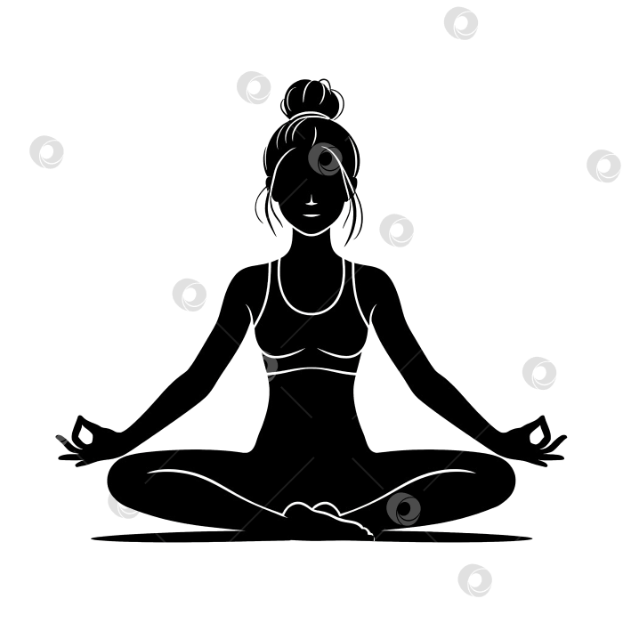 Скачать Девушка занимается йогой фотосток Ozero