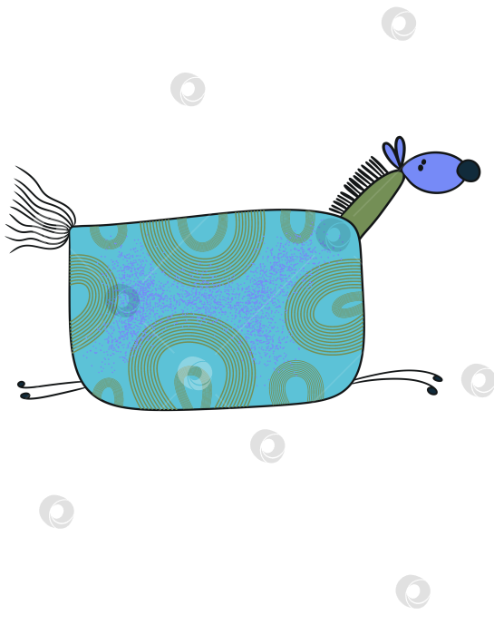 Скачать Смешная голубая лошадка фотосток Ozero