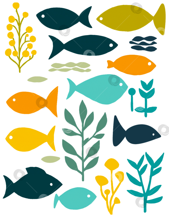 Скачать Рыбки в водорослях фотосток Ozero