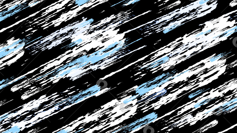 Скачать Абстрактный динамичный фон с белыми и синими разнородными пятнами, быстро движущимися под углом к черному фону. Скопируйте пространство. Иллюстрация. фотосток Ozero