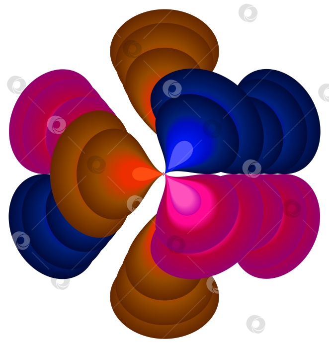Скачать Яркие абстрактные метаморфозы цветных фигур с градиентом для печати на одежде, наклейках, веб-сайтах, открытках. фотосток Ozero