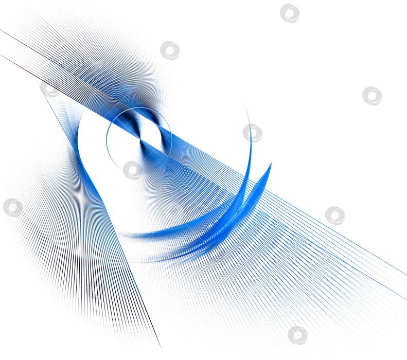 Скачать Абстрактный фрактальный фон со светло-голубыми полосатыми вращающимися плоскостями на белом фоне. Иконка, логотип, символ, вывеска. 3D-рендеринг. 3D-иллюстрация. фотосток Ozero