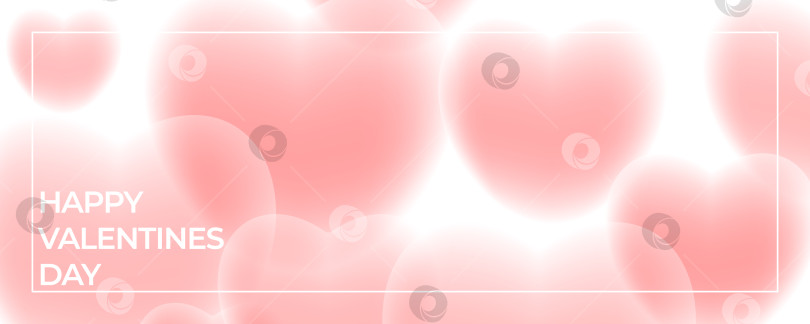 Скачать Светлые сердца. день святого Валентина. Минималистичный баннер на День Святого Валентина с сердечками. Эффект сетки. фотосток Ozero
