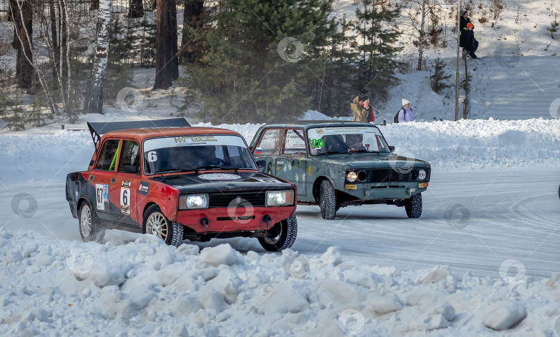 Скачать Россия г.Красноярск 10 марта  2024г. автомобиль Ваз 2105 зимний дрифт фотосток Ozero