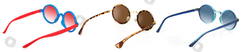 Скачать Набор солнцезащитных очков, выделенных на белом фоне, для нанесения на портрет фотосток Ozero