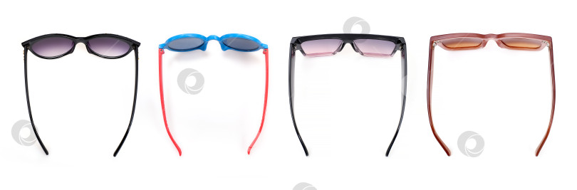 Скачать Набор солнцезащитных очков, выделенных на белом фоне, для нанесения на портрет фотосток Ozero