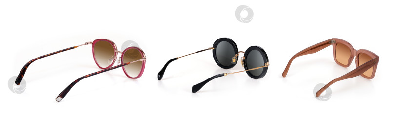 Скачать Набор солнцезащитных очков, выделенных на белом фоне, для нанесения на портрет фотосток Ozero