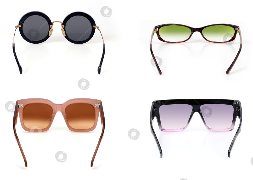 Скачать Набор солнцезащитных очков, выделенных на белом фоне, для нанесения на портрет фотосток Ozero