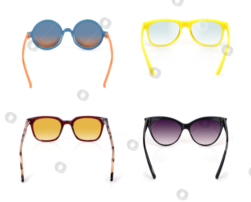 Скачать Набор солнцезащитных очков, выделенных на белом фоне, для нанесения на портрет фотосток Ozero