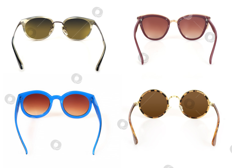 Скачать Набор солнцезащитных очков, выделенных на белом фоне, для нанесения на портрет фотосток Ozero