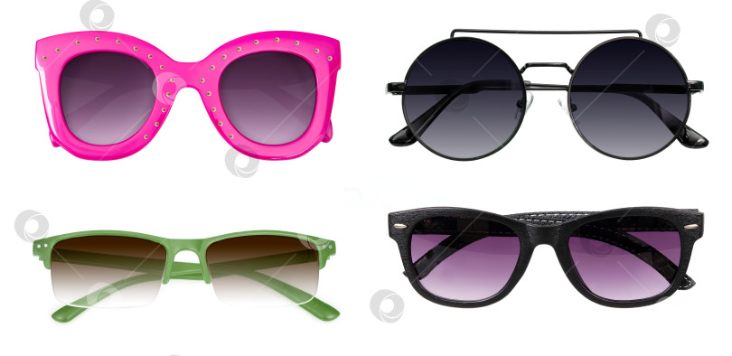Скачать Солнцезащитные очки, выделенные на белом фоне, для нанесения на портрет фотосток Ozero
