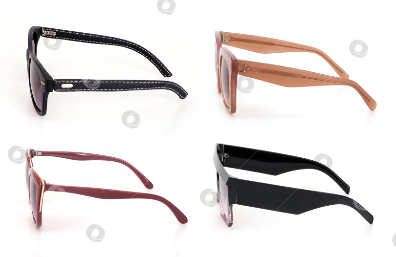 Скачать Набор солнцезащитных очков, выделенных на белом фоне, для нанесения на портрет фотосток Ozero