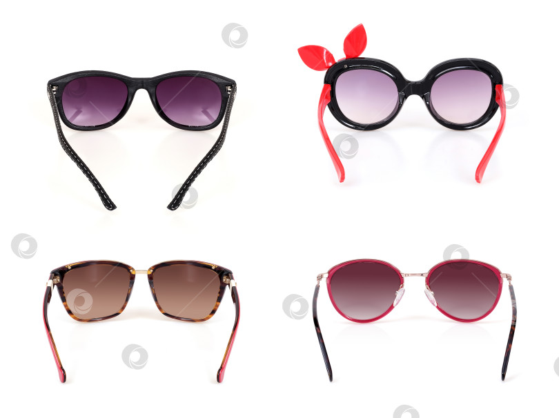 Скачать Набор солнцезащитных очков, выделенных на белом фоне, для нанесения на портрет фотосток Ozero