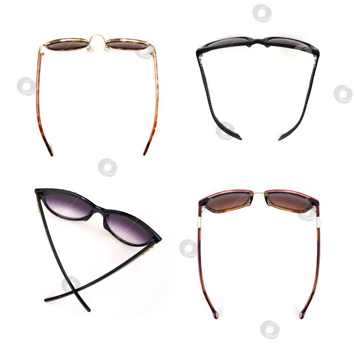 Скачать Набор солнцезащитных очков, выделенных на белом фоне, для нанесения на портрет фотосток Ozero