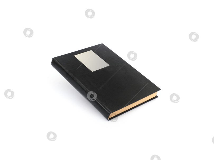 Скачать Одна книга в черной обложке с белыми листами, выделенными на белом фоне фотосток Ozero