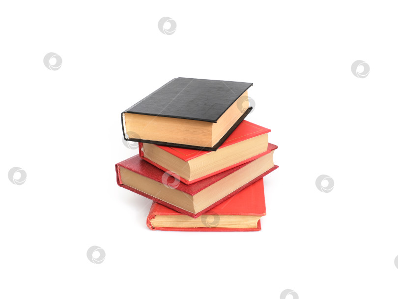 Скачать Красные и черные книги, выделенные на белом фоне фотосток Ozero