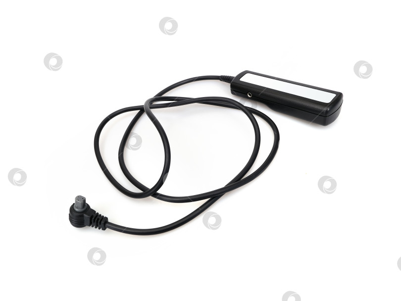 Скачать Кабель дистанционного управления камерой, изолированный на белом фото фотосток Ozero