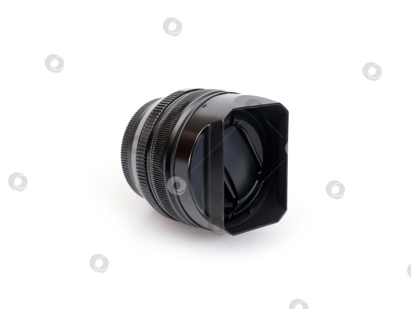 Скачать Фотообъектив и аксессуары, выделенные на белом фоне фотосток Ozero