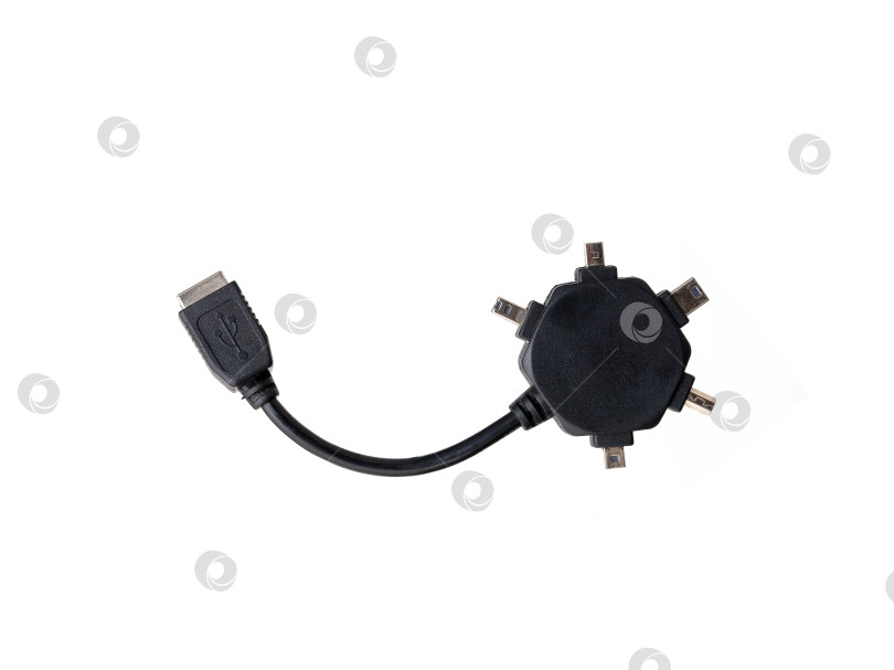 Скачать Кабель-адаптер USB, выделенный на белом фоне фотосток Ozero