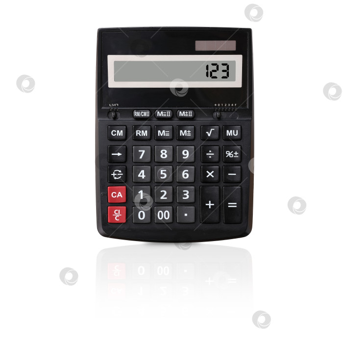 Скачать Черный калькулятор с черными цифрами, выделенными на белом фоне фотосток Ozero