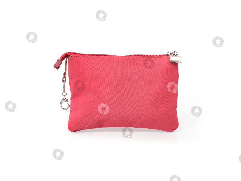 Скачать Красная косметичка, выделенная на белом фоне фотосток Ozero