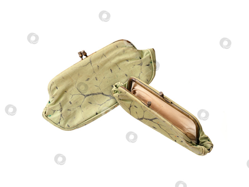 Скачать Винтажная косметичка, выделенная на белом фоне фотосток Ozero