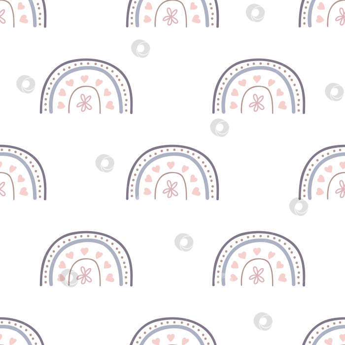 Скачать Радужный узор в стиле бохо для детей. Милый скандинавский узор для детского дизайна фотосток Ozero