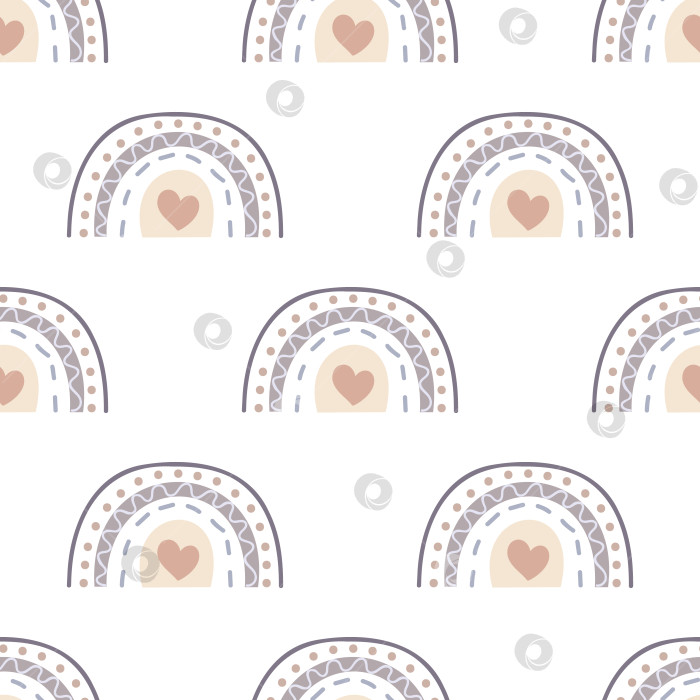 Скачать Скандинавская радуга, нарисованная в стиле бохо. Милый радужный рисунок для детей фотосток Ozero