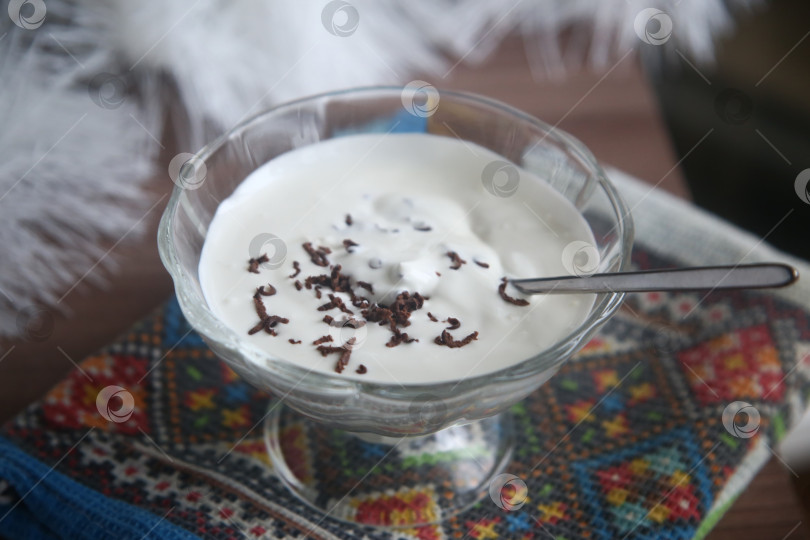 Скачать Взбитый творог с тертым шоколадом фотосток Ozero