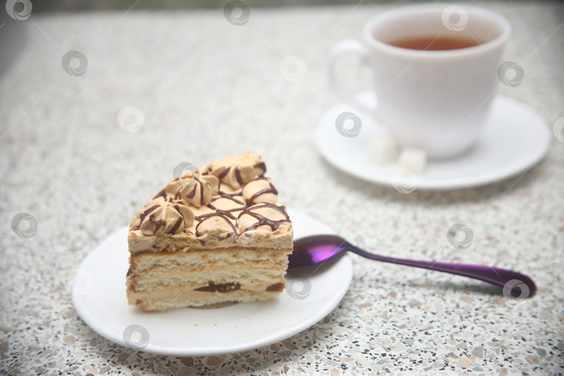 Скачать Кусок бисквитного торта фотосток Ozero