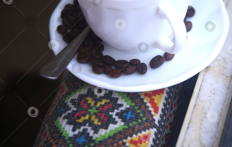 Скачать Кофе с кофейными зернами фотосток Ozero