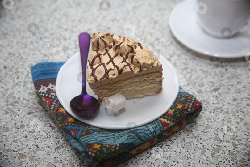 Скачать Кусок кофейного торта фотосток Ozero