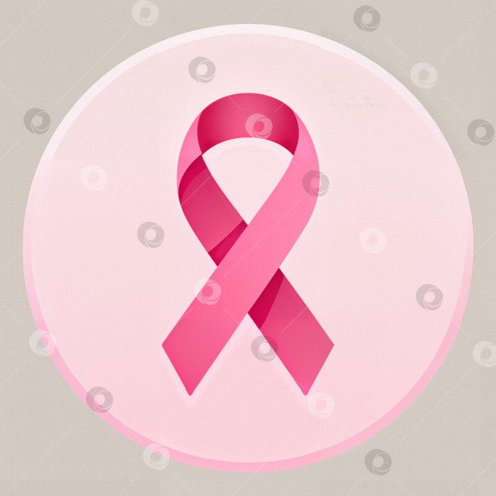 Скачать Розовая лента в поддержку борьбы с раком груди на светло-розовом фоне фотосток Ozero