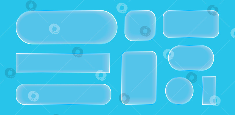 Скачать Абстрактный набор элементов пользовательского интерфейса Blue glassmorphism фотосток Ozero