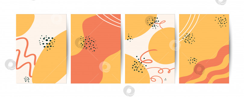 Скачать Абстрактные оранжевые фоны. Векторные шаблоны для открыток, баннеров и плакатов фотосток Ozero