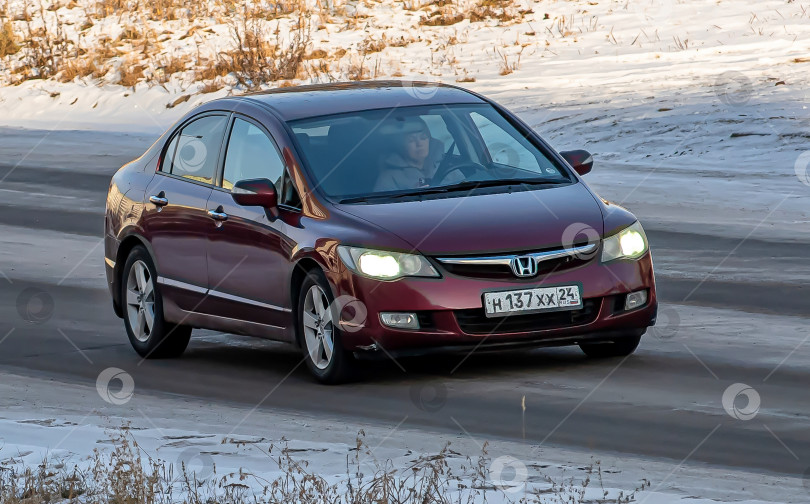 Скачать Россия,Сибирь 27 Мая 2025 год. Автомобиль Honda Civic Автомобиль фотосток Ozero