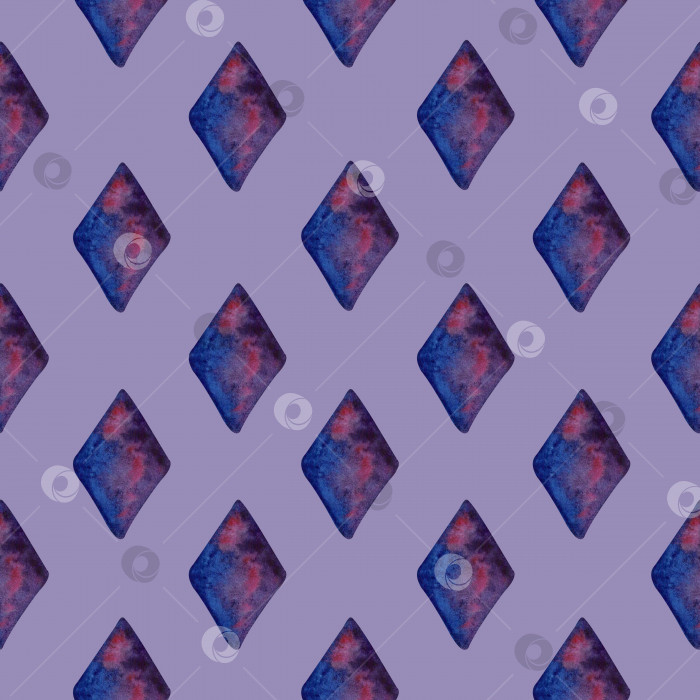 Скачать Акварельный бесшовный нарисованный вручную геометрический мозаичный узор с разноцветными ромбами фотосток Ozero