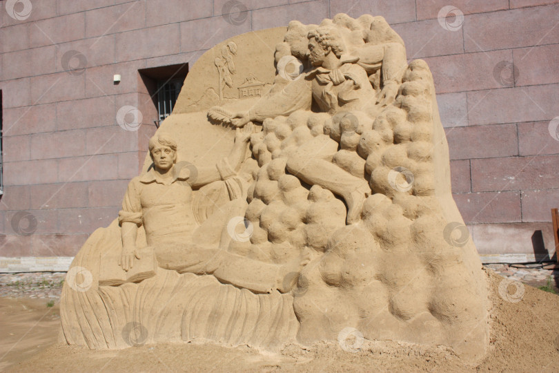 Скачать Пушкин и Есенин из песка фотосток Ozero